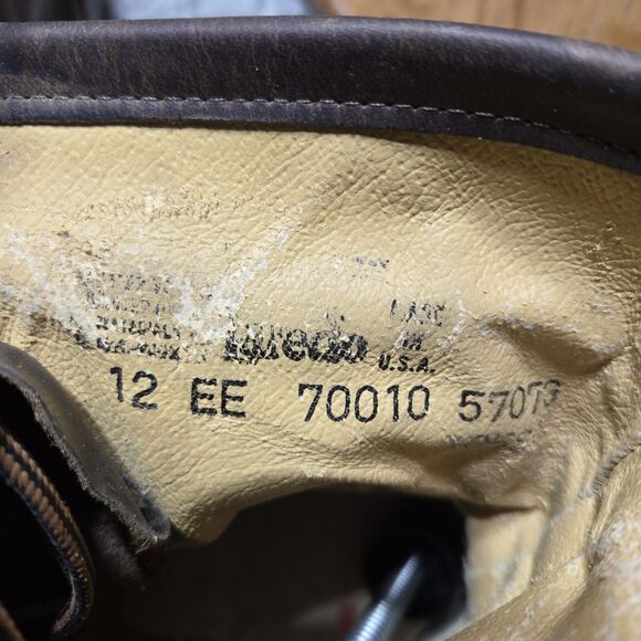 Vintage Laredo Kiltie Leather Womens Size 12EE Brown Lace Up Made In USA Boots - Picture 8 of 9